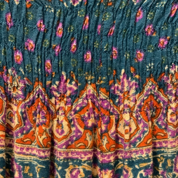 BOHO HIPPIE teal, purple, orange & cream pants wideleg, elastic waist & pockets! - Picture 5 of 9